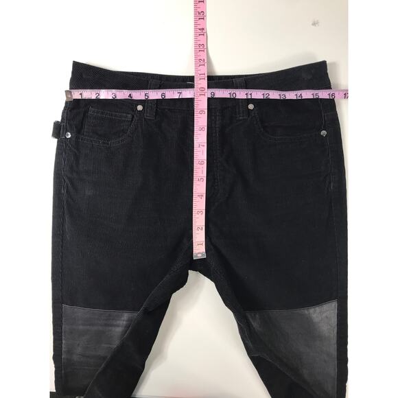 Zadig & Voltaire Boyish Velours Pants Black Corduroy Paneled Edgy Women's M - Picture 12 of 12